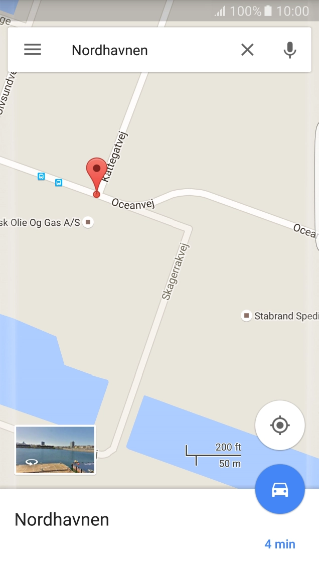 Press the destination at the bottom of the screen.