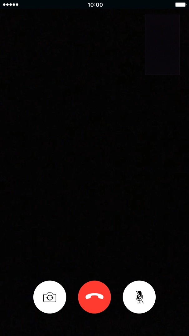 Press the camera icon to switch between the front and the back camera.