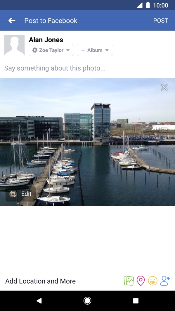 Press the text input field and write the required text.