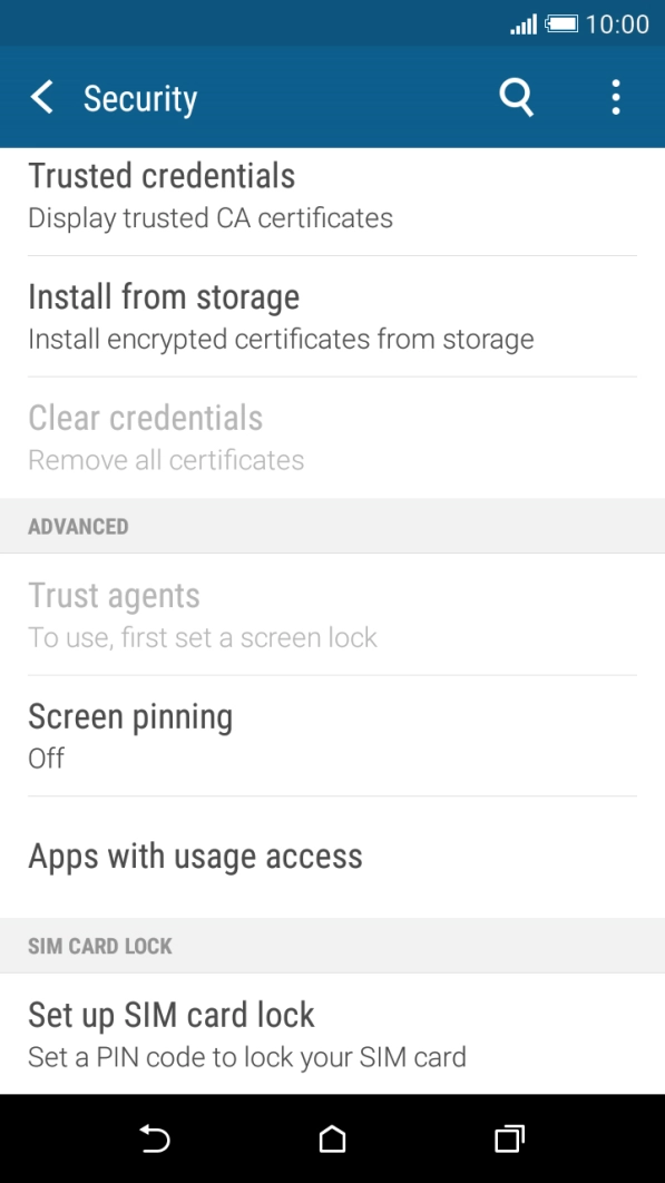 Press Set up SIM card lock.