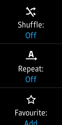 Press Repeat to turn the function on or off.