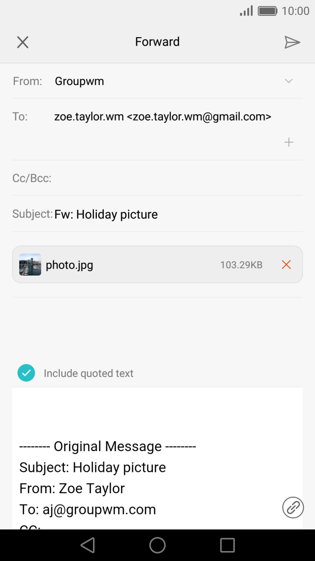 Press the send icon.