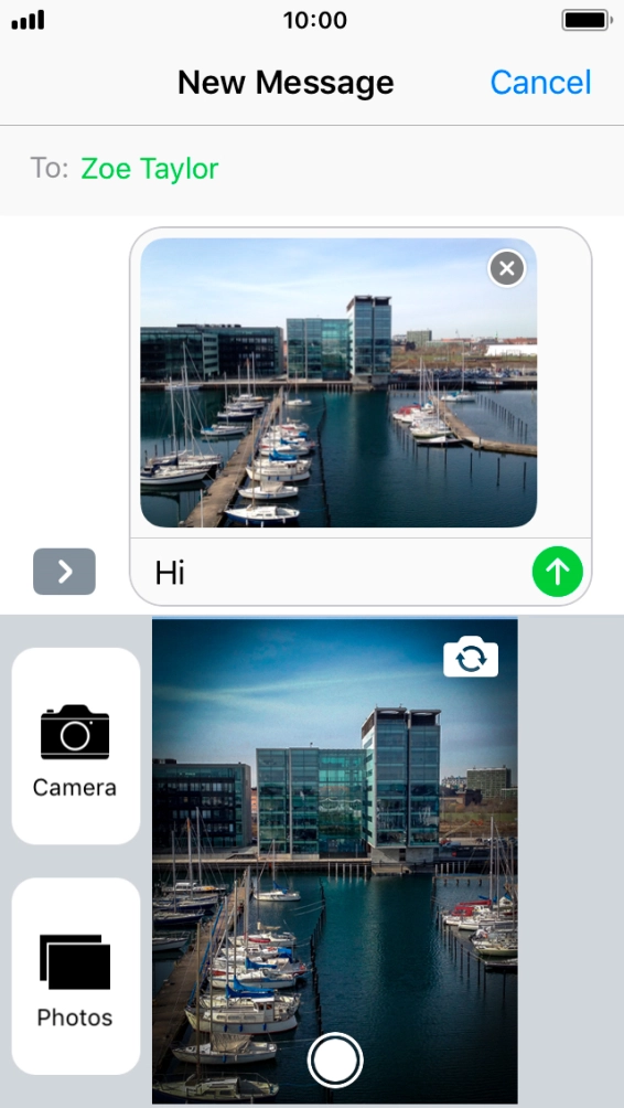 Press the send icon.
