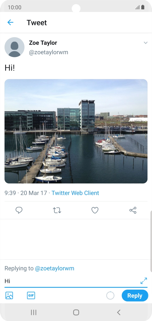 Write the required reply and press Reply.