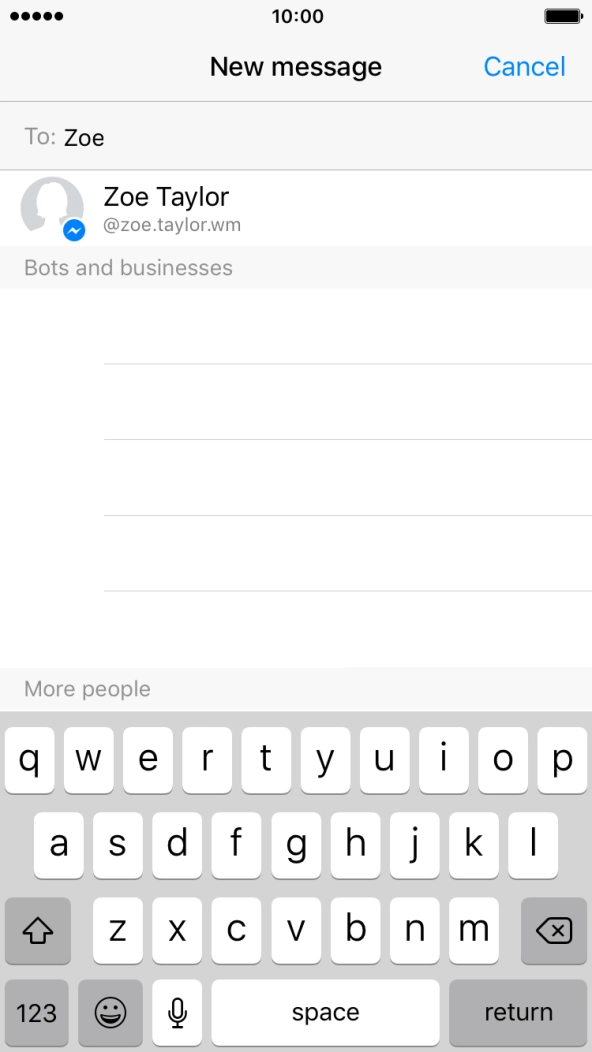 Press the required contact.