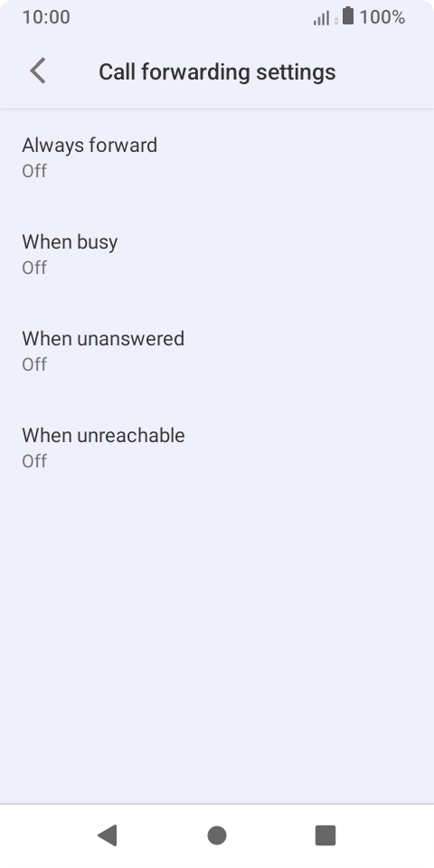 Press the required divert type.