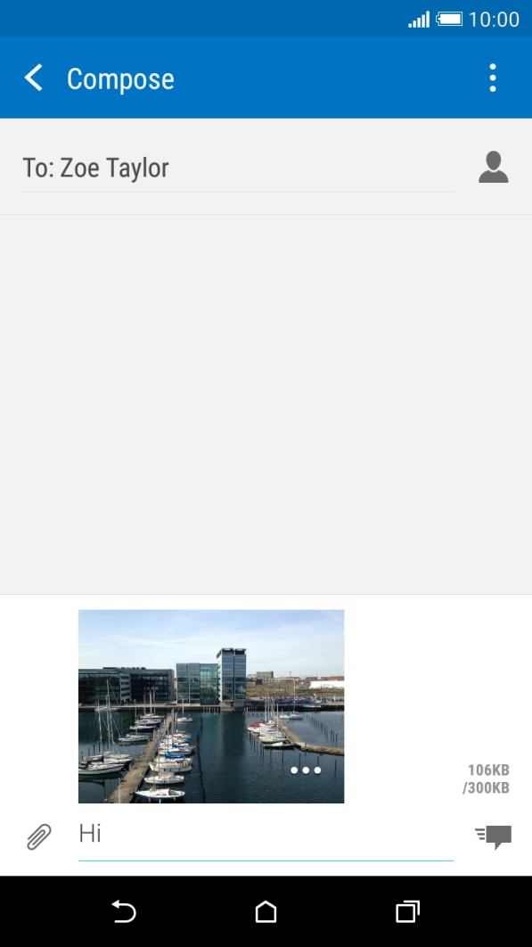 Press the send icon when you've finished your picture message.