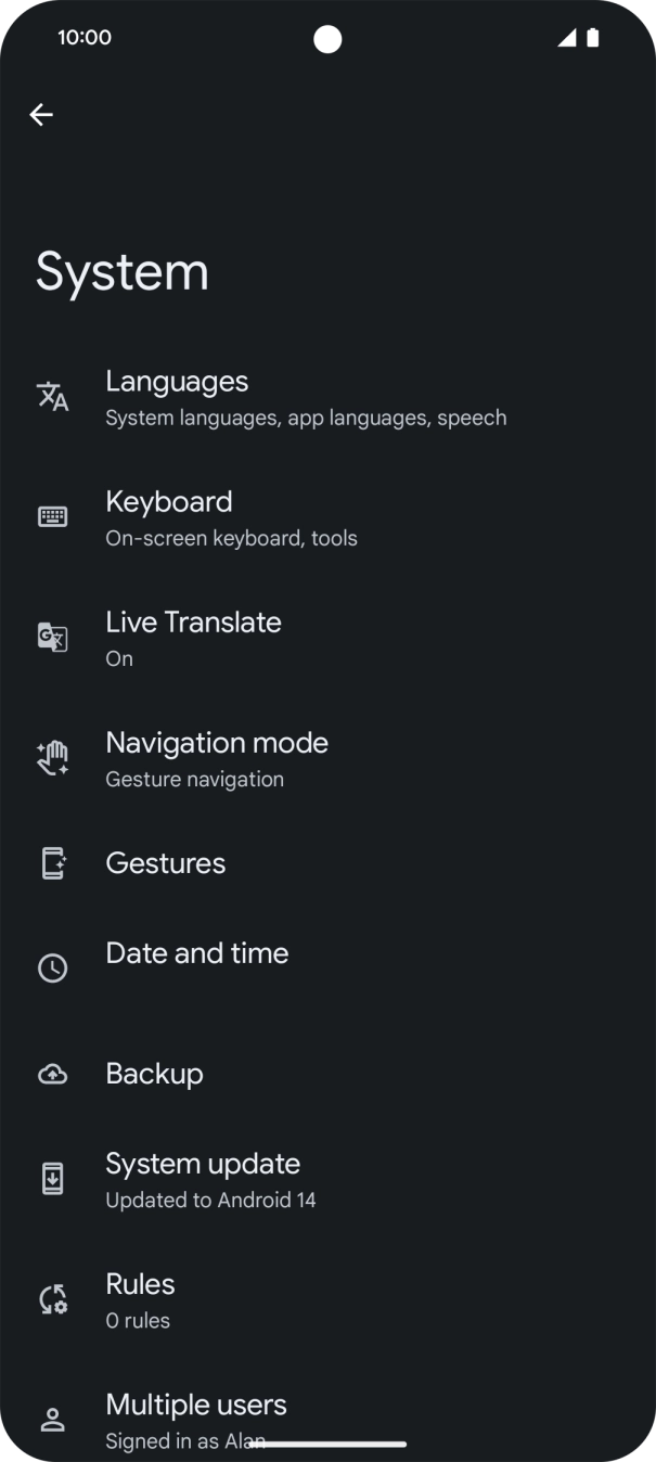 Press System update. If a new software version is available, it's displayed. Follow the instructions on the screen to update the phone software.