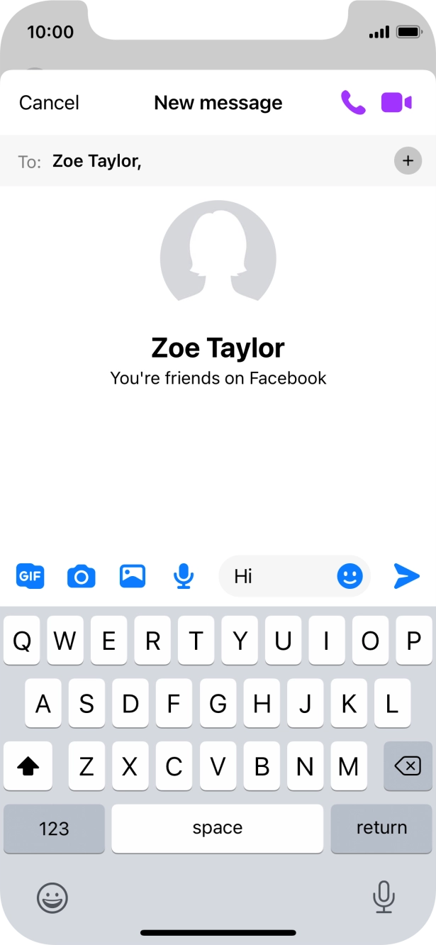 Write the required message and press the send icon.