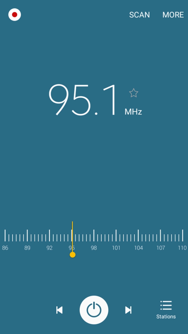 Drag the indicator right or left to select the required frequency.