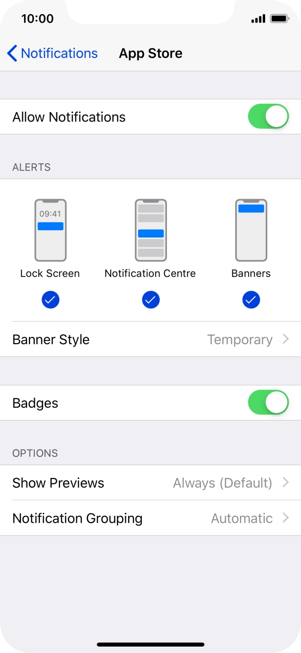 Press the indicator next to 