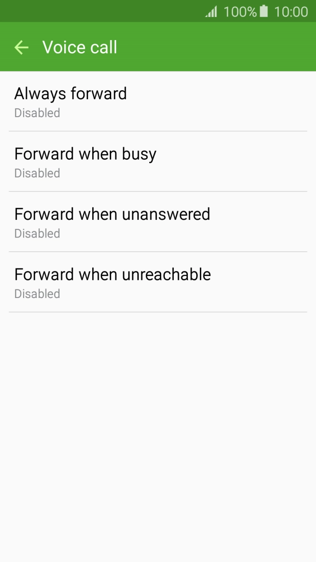 Press the required divert type.