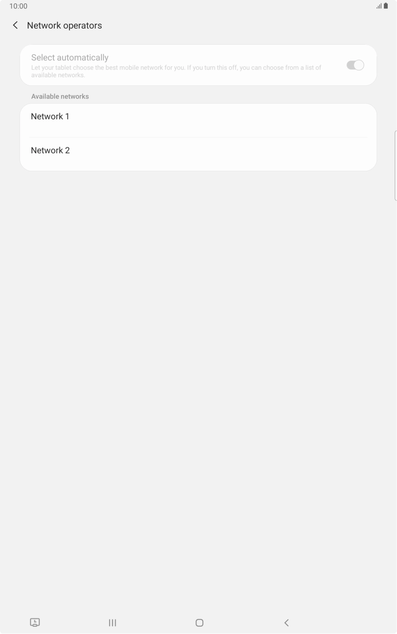 Press the required network.