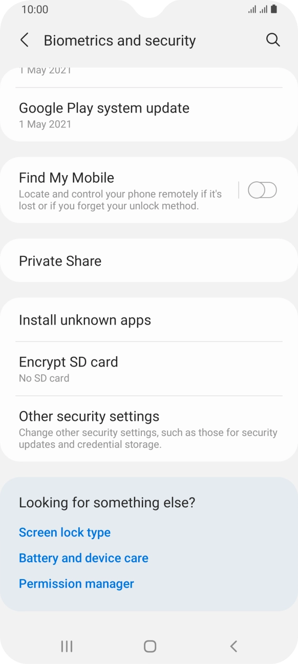 Press Other security settings.