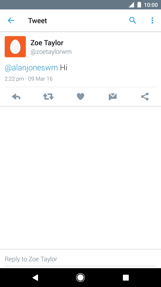 Press the reply icon.