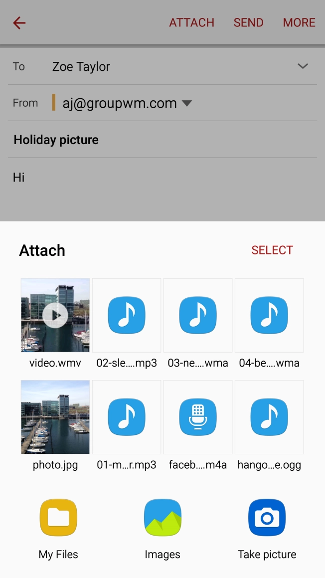 Press My Files and go to the required folder.