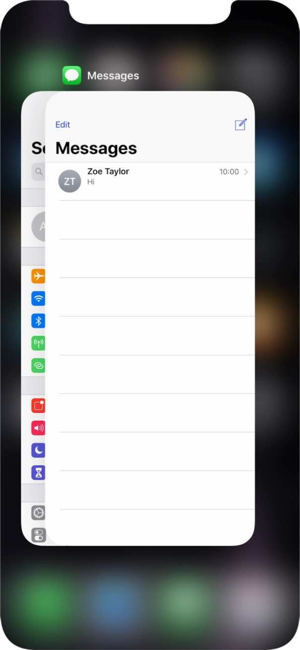 Slide upwards on the required application to end it.