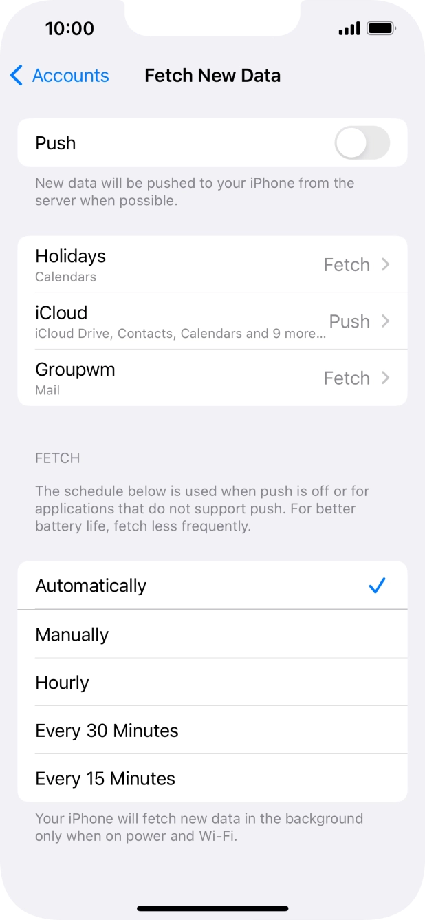 If you turn off the function, press the required setting.