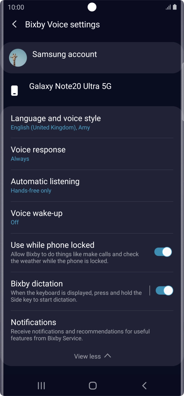 Follow the instructions on the screen to select the required settings.