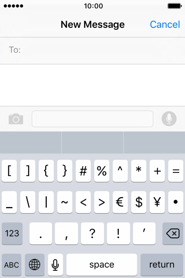 Press ABC to return to text input.