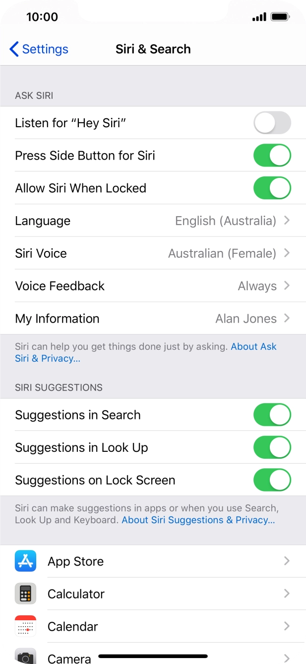 Press the indicator next to 