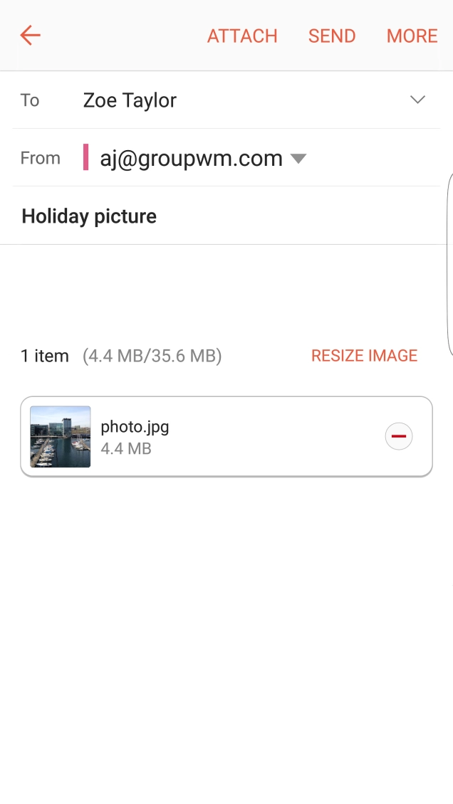 Press the text input field and write the text for your email.