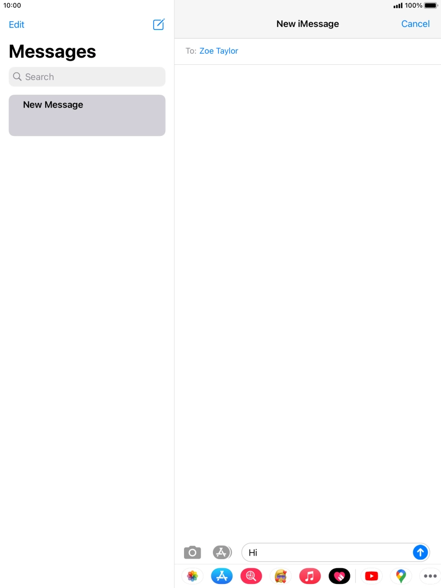 Press the send icon.