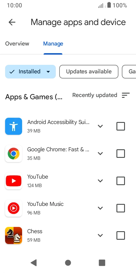 Press the required app.