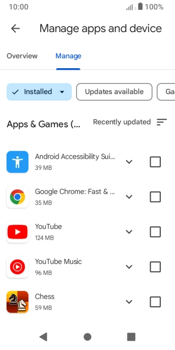Press the required app.