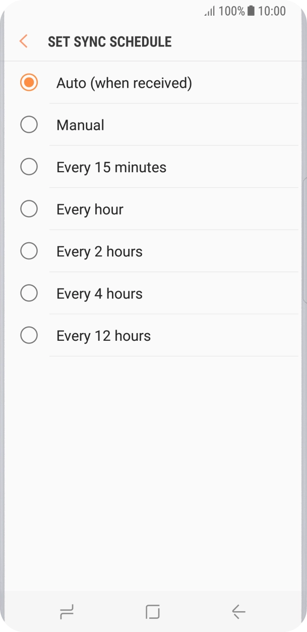 Press the required setting. Press the required setting.