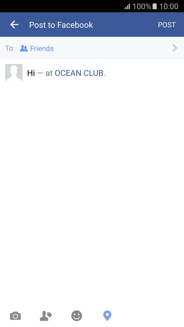 Write the required text and press POST.