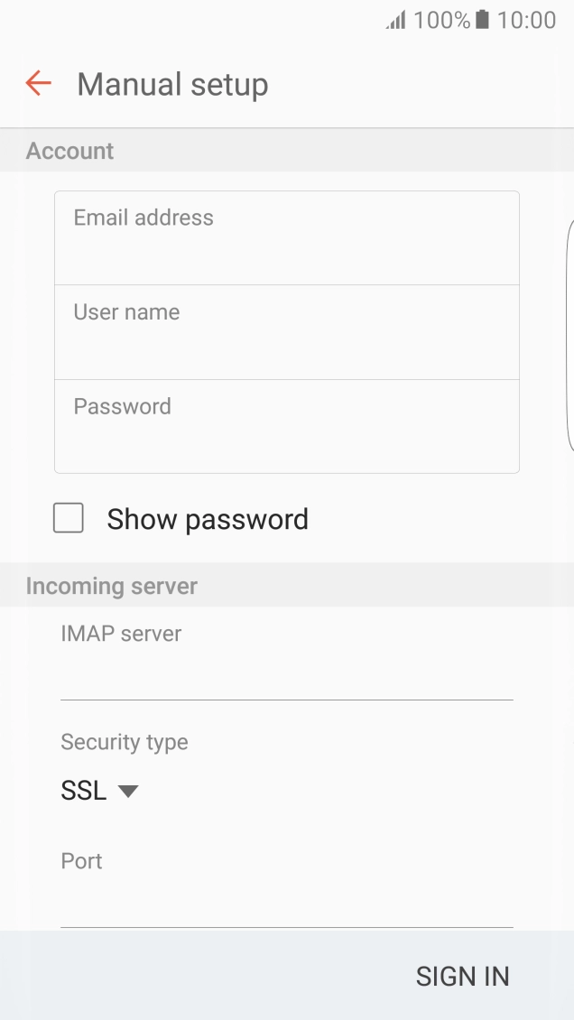 Press User name and key in the username for your Telstra email account.