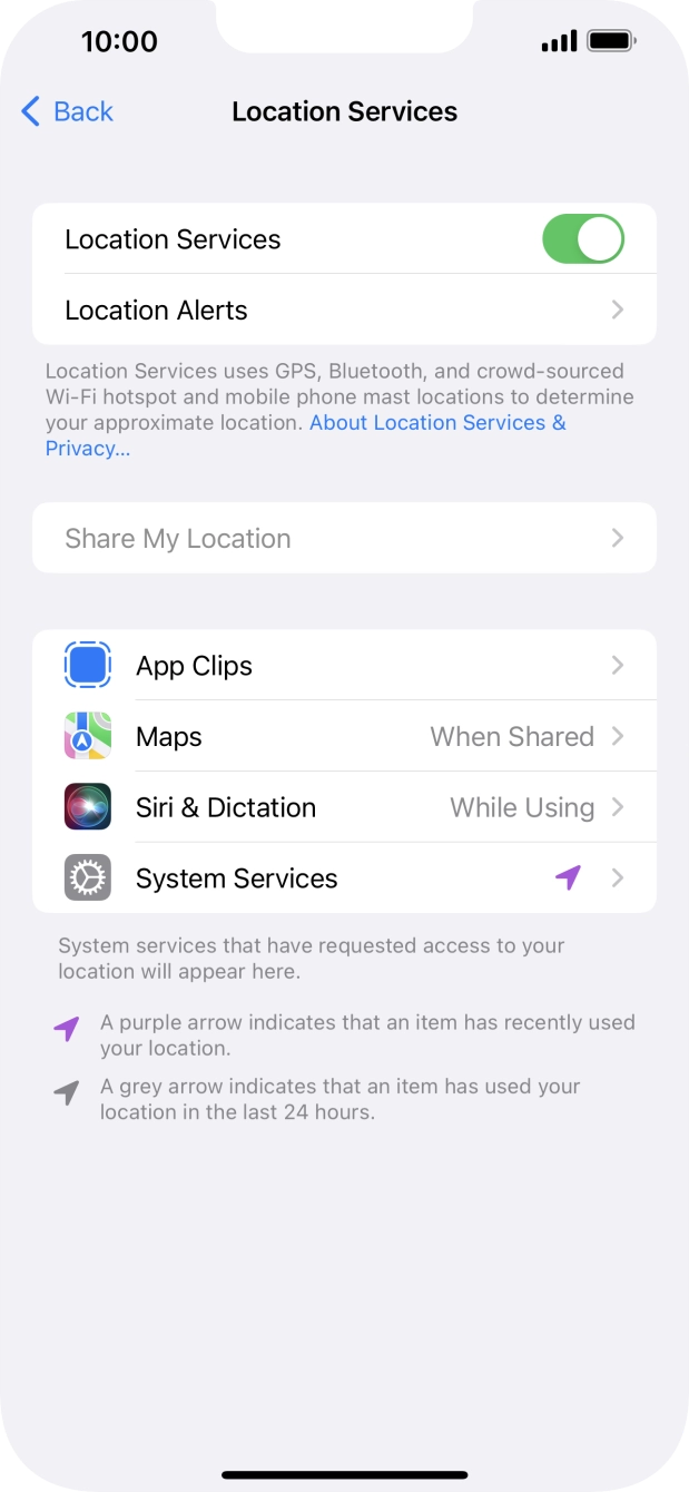 Press the required app.
