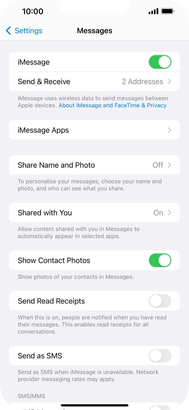 Press the indicator next to 