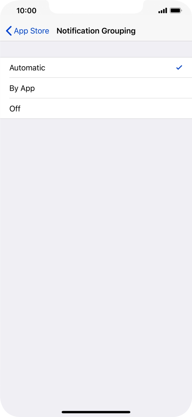 Press the required setting.