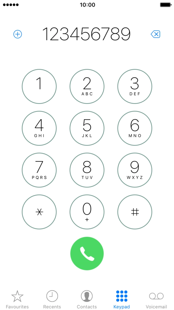 Key in the required number and press the call icon.