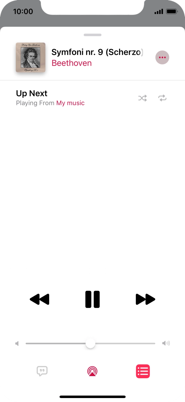 Press the shuffle icon to turn the function on or off.