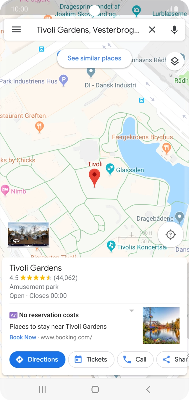 Press the destination at the bottom of the screen.