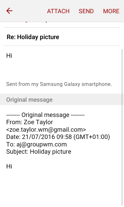 Write the text and press SEND.