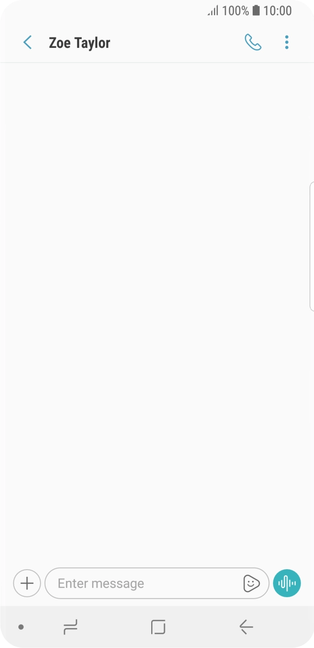 Press the text input field and write the text for your text message.