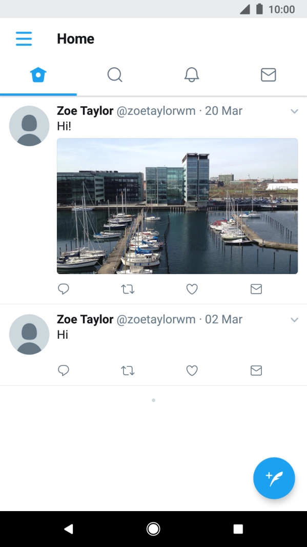 Press the new tweet icon.