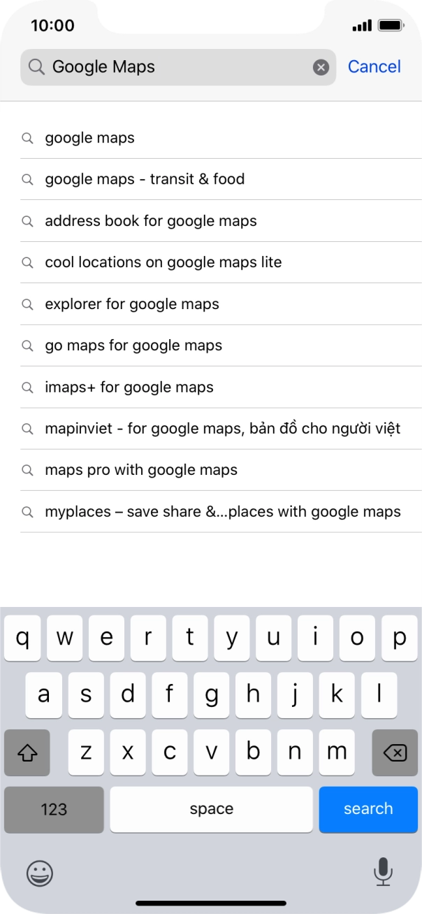 Key in Google Maps and press search.