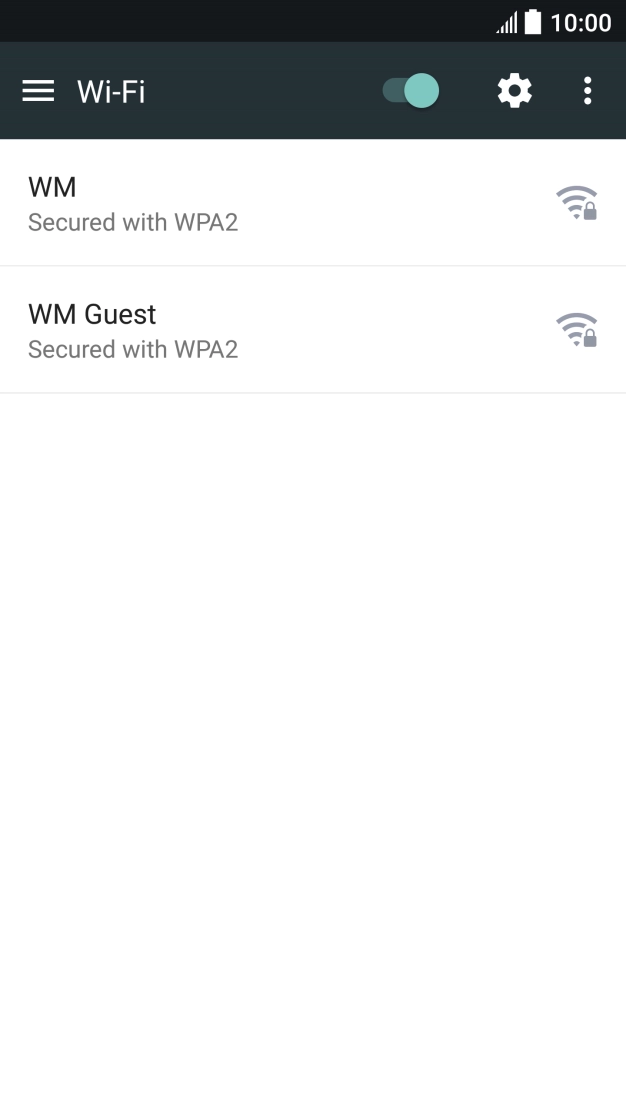 Press the required Wi-Fi network. Press the required Wi-Fi network.