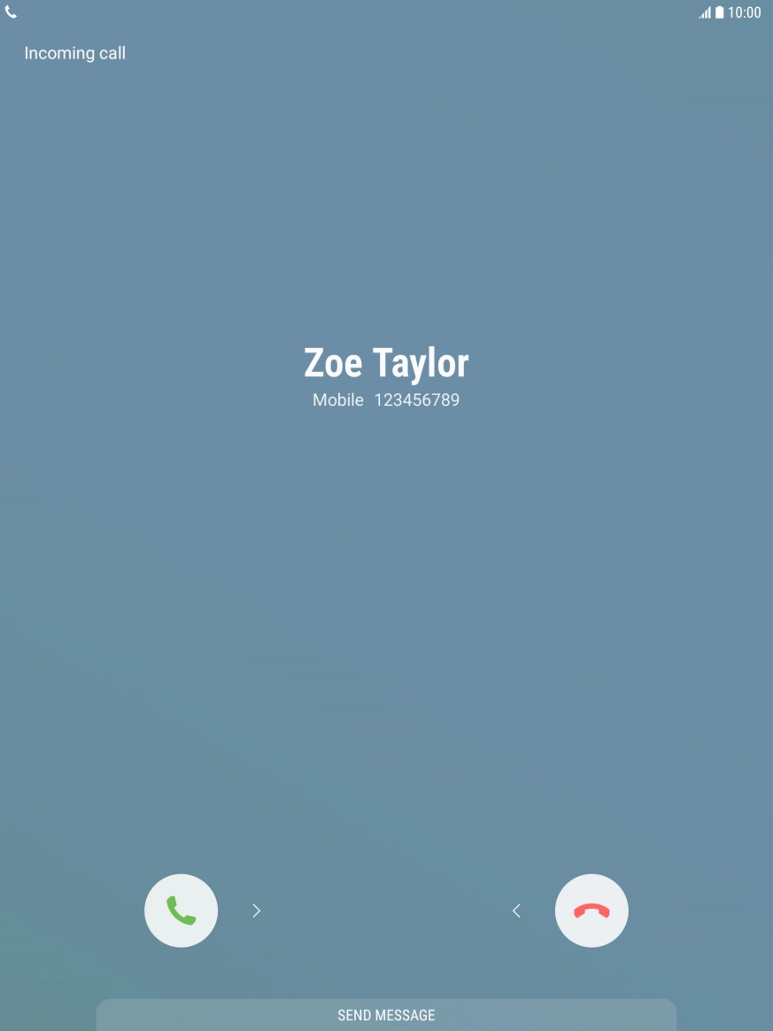 Press and drag the accept call icon right.