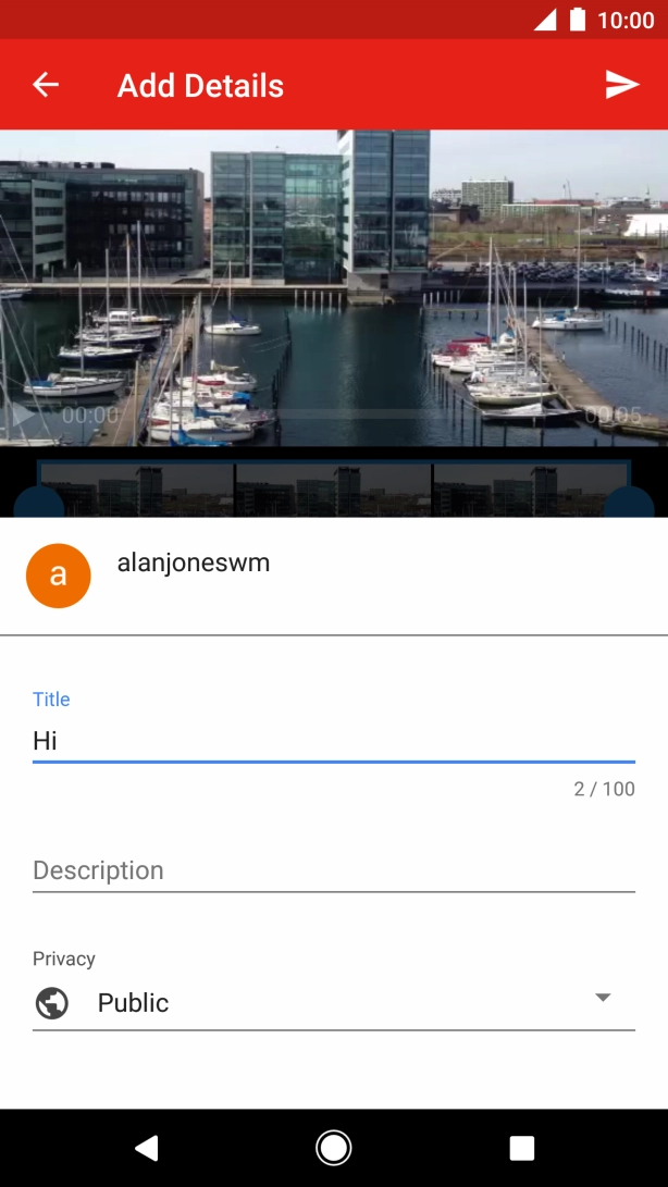 Press the upload icon.