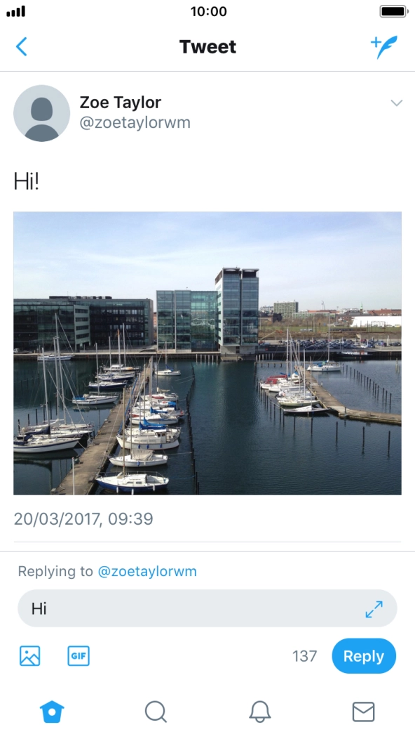 Write the required reply and press Reply.