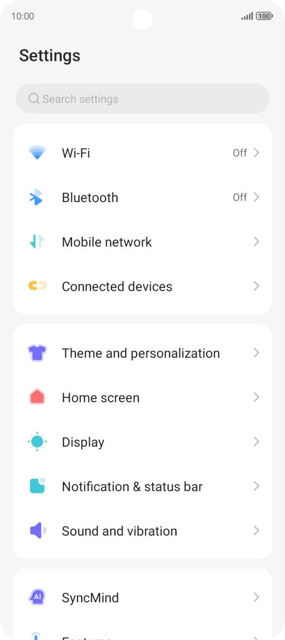 Press Mobile network.