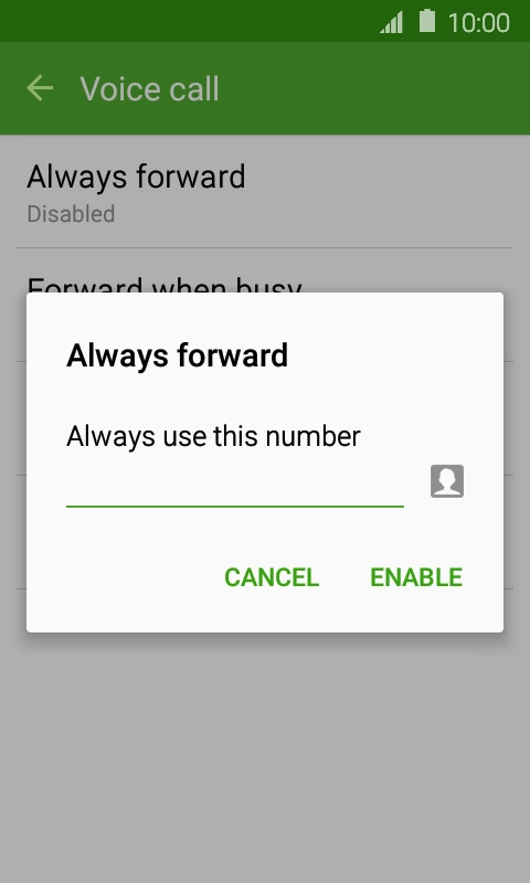 Key in +61101 and press ENABLE.
