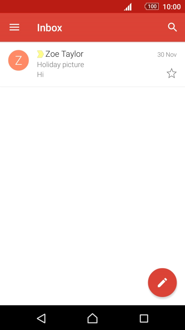 Press the new email icon.