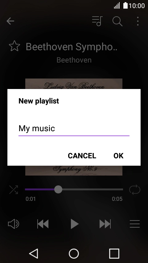 Key in a name for the playlist and press OK.